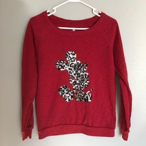 Disney Parks Sequin Mickey Long Sleeve Tee